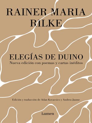 cover image of Elegías de Duino, seguido de cartas y poemas inéditos